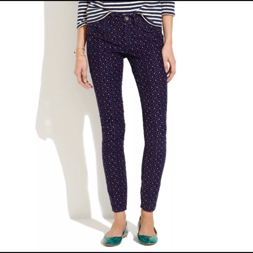 Madewell 28 Skinny Skinny Ankle Printed Corduroy